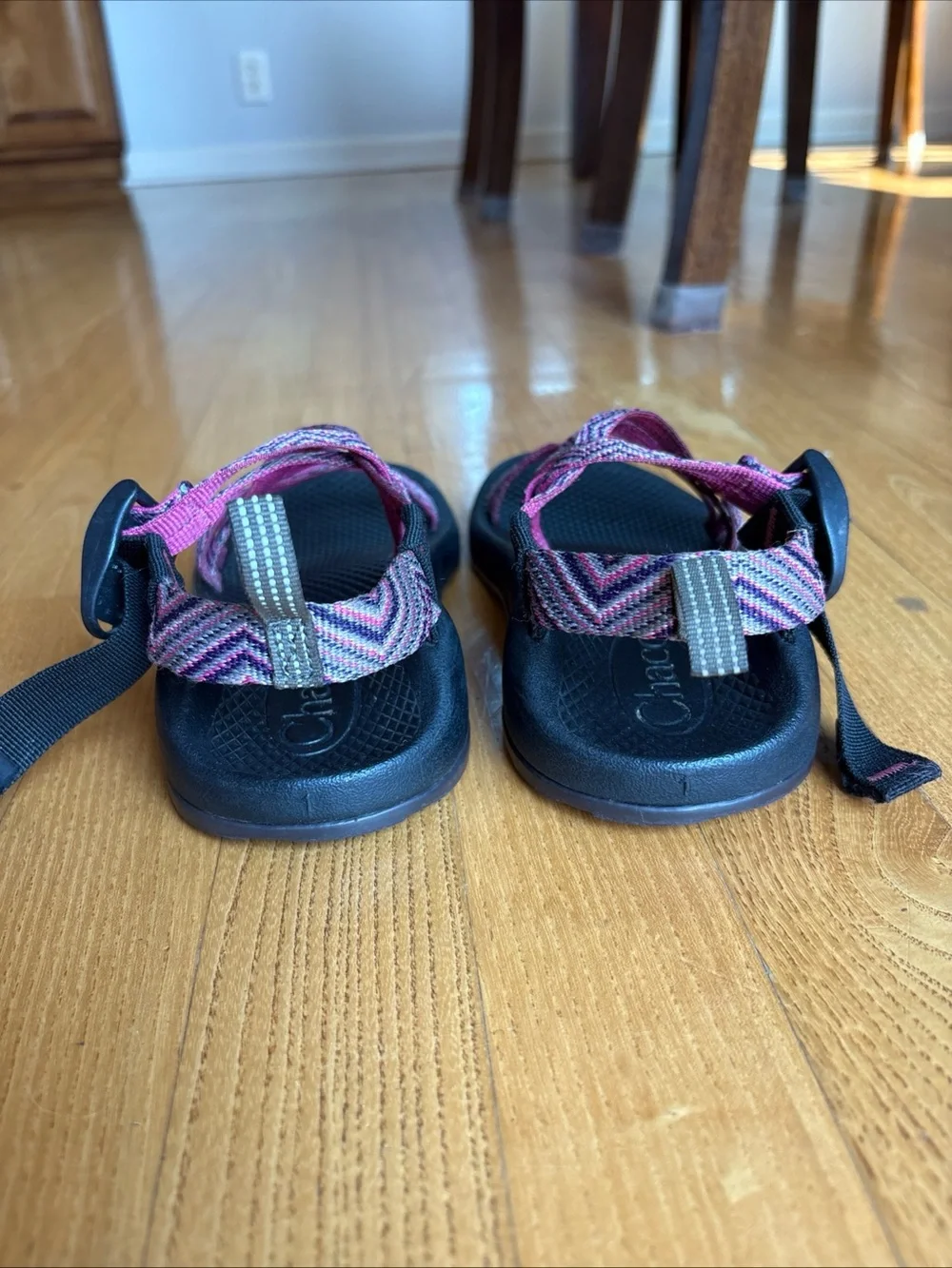 Chaco ZX/1 Classic Sandals Youth Size 1 Ecotread Pink Purple Black Multi-colored